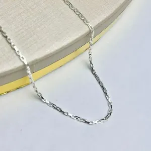 Corrente Masculina Tijolinho  Banhada a Prata