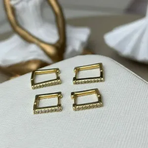 Dupla Argola Quadrada com Zircônia