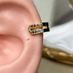 Piercing Fake Color Banhado a Ouro