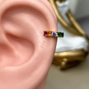 Piercing Fake Color Banhado a Ouro