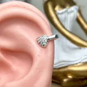 Piercing Fake Coração Cravejado Cristal