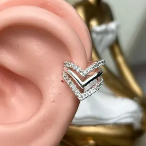 Piercing Fake Triangular Cristal