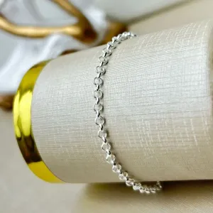 Pulseira Infantil Elo Português Banhada a Prata