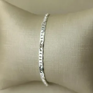 Pulseira Masculina Piastrine  Banhado  Prata