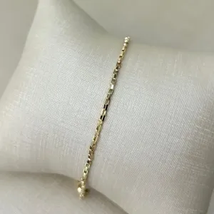 Pulseira  Masculina Tijolinho  Banhada a Ouro