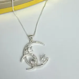 Colar Lua Dupla Cravejada