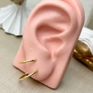 Dupla Argola Lisa Banhada a Ouro