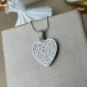 Pingente De Coração Cravejado