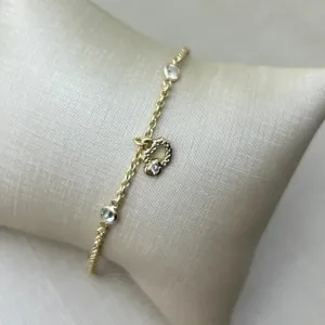 Pulseira Infatil Coração Zirconia