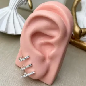 Trio Argola Quadrada com Zircônia