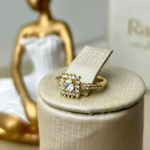 Anel Cravejado Quadrado Tam-12