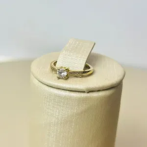 Anel Falange Solitário Banhado a Ouro