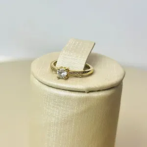 Anel Falange Solitário Banhado a Ouro