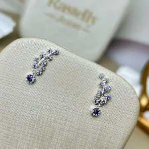 Brinco Cravejado Pedras Lilas