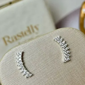 Brinco Ear Cuff Cravejado Banhado a Prata