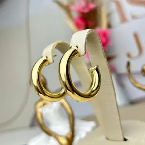 Brinco Meia Argola Eloa Banhado a Ouro