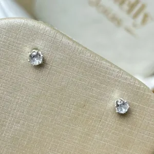 Brinco Ponto DE Luz Banhado a Prata