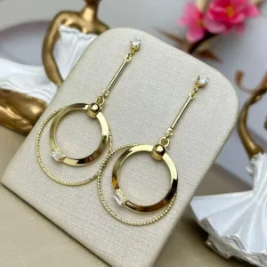 Brinco Saphira Banhado a Ouro