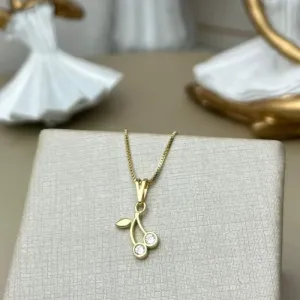 Colar Infantil Cerejinha  Banhado a Ouro