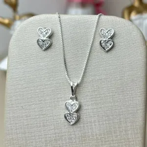 Conjunto Amor Banhado a Prata