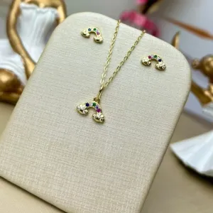 Conjunto Infantil Lily Banhado a Ouro