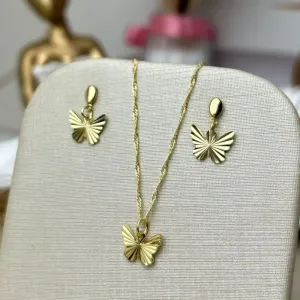 Conjunto Infantil Mavie Banhado a Ouro