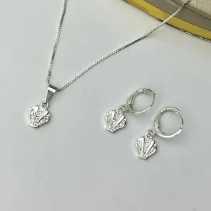 Conjunto Sonho de Conha  Banhado a Prata