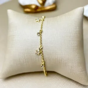 Pulseira Infantil Luma Estrela com Zirconia Banhada a Ouro