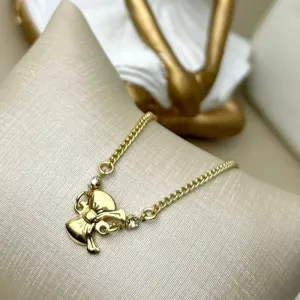 Tornozeleira de Laço Banhado a Ouro