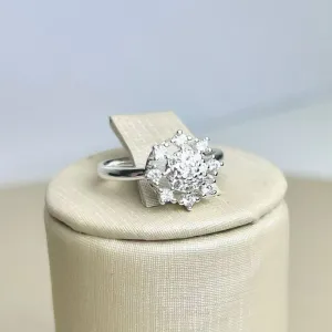 Anel Chuveirinho em zirconia Banhado a Prata