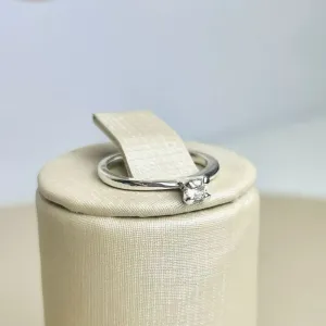 Anel Solitário Chapado Banhado a Prata