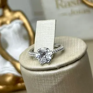 Anel Solitário Cravejado