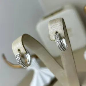 Argola Cravejada Reta 2 Fileira