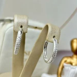 Argola Grande Craveja Banhado a Prata