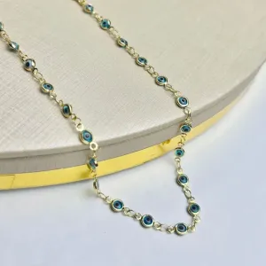 Choker Olho Grego Banhado a Ouro