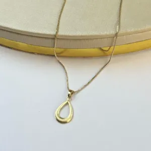 Colar Gota De Liso Banhado Ouro