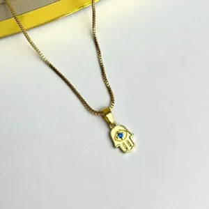 Colar Mão De Fátima Banhada a Ouro