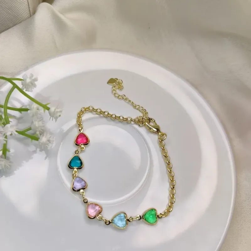 Pulseira Corações Colo Banhada a Ouro