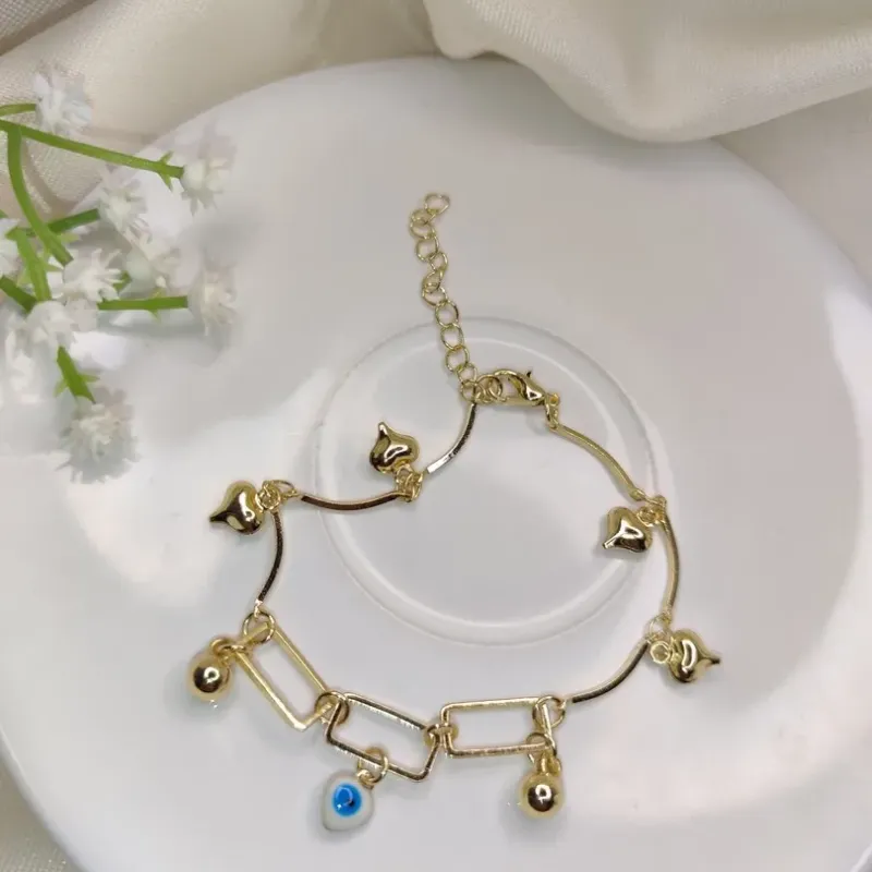 Pulseira Olho Grego com Coração