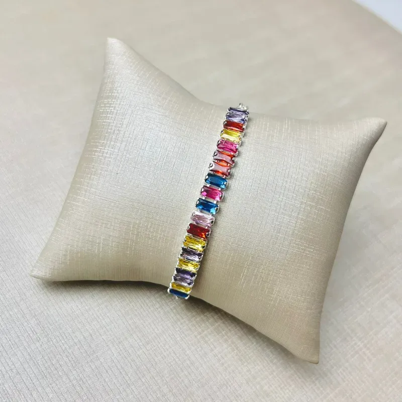 Pulseira Cartier Cravejada Color Banhada a Prata