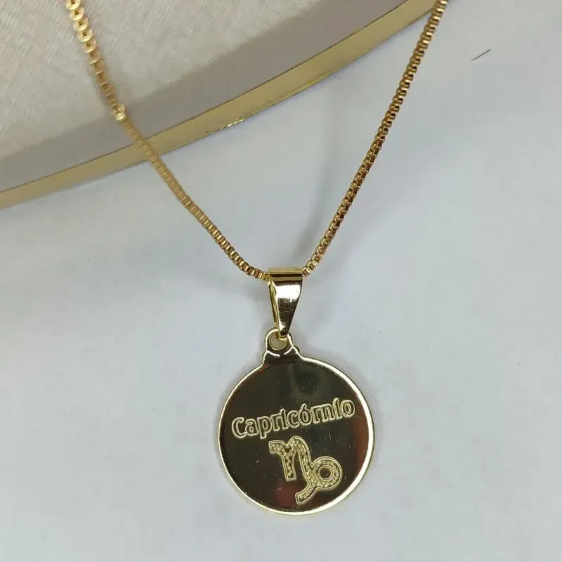 Colar Signo Capricórnio Banhado a Ouro