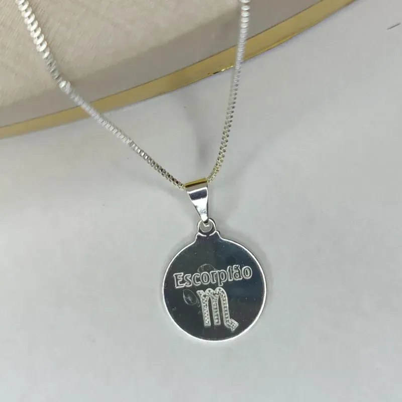 Colar Signo Escorpião Banhado a Prata