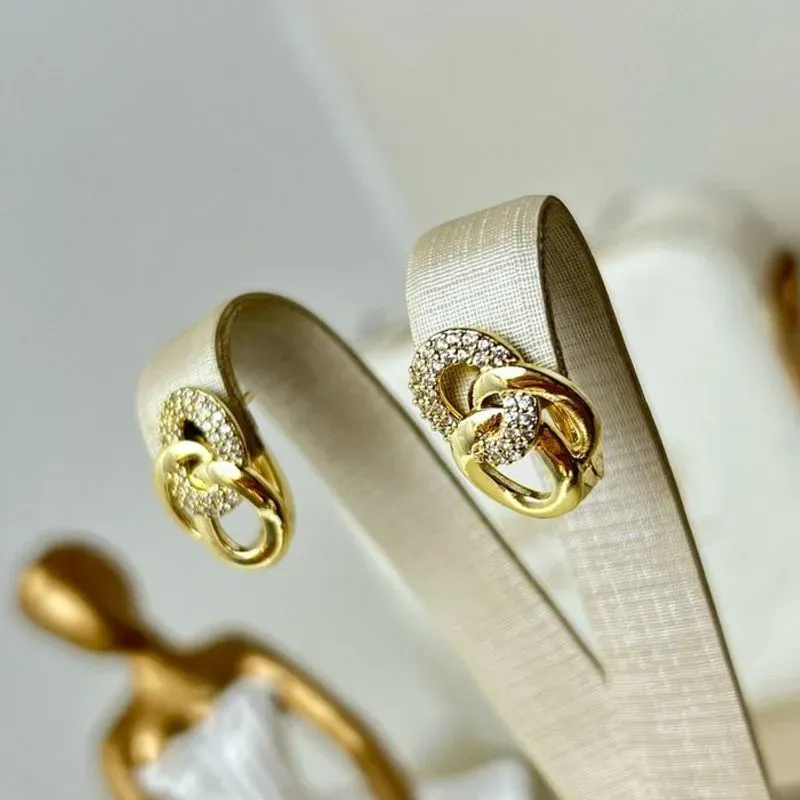 Argola Elos Entrelaçados Banhado a Ouro