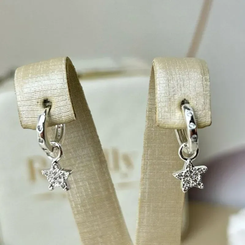 Argola  estrelinha Cravejada (black)