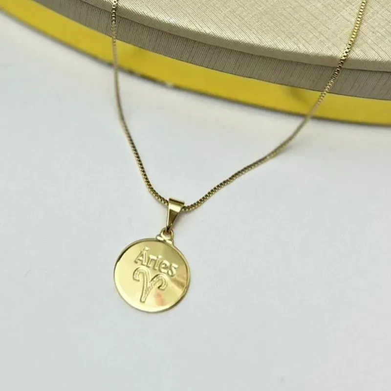 Colar Signo Áries Banhado a Ouro