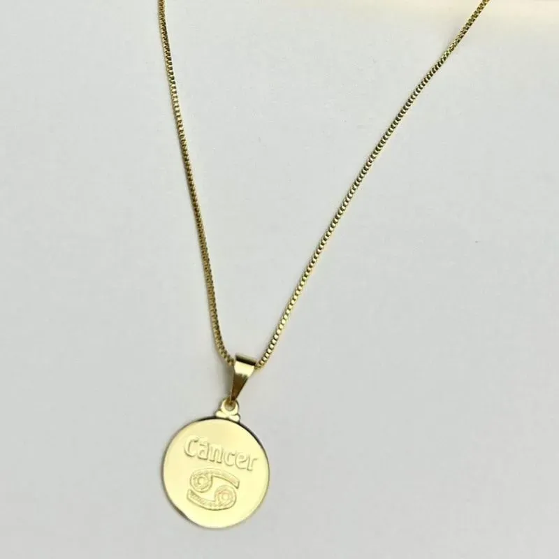 Colar Signo Câncer Banhado a Ouro