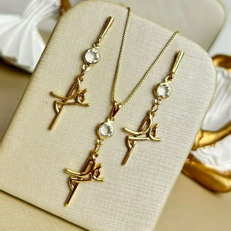 Conjunto Fé Banhado a Ouro com Ponto de Luz