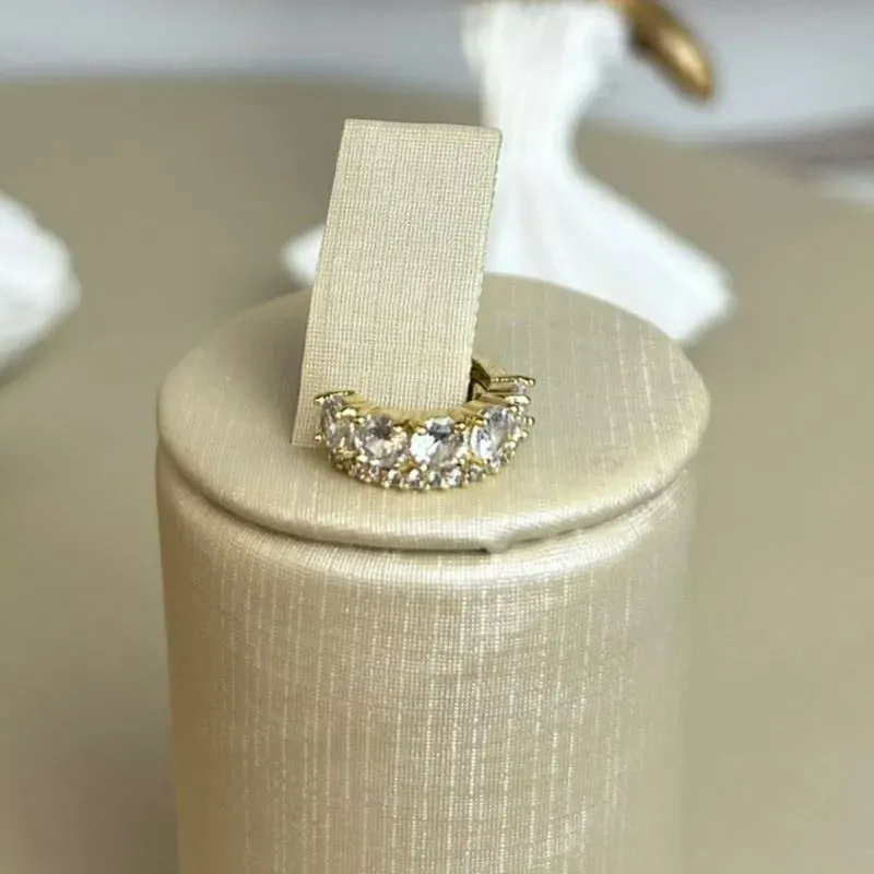 Piercing Fake Cristal Cravejado Banhado a Prata