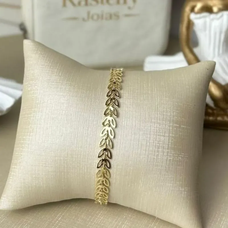 Pulseira Escama Vazada Banhada a Ouro