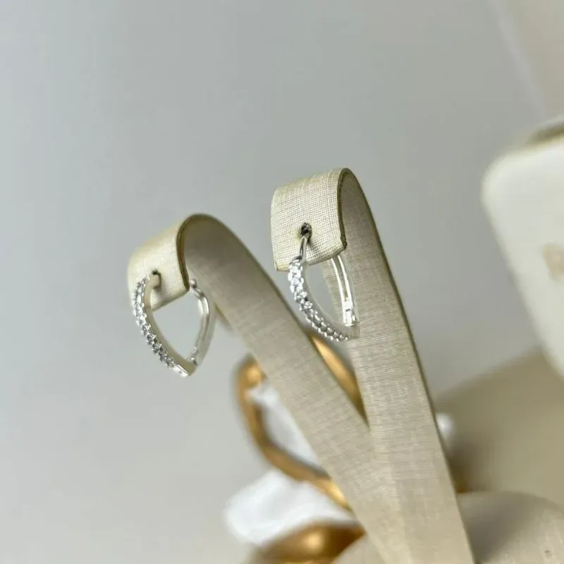 Argola  Coração Cravejado Media